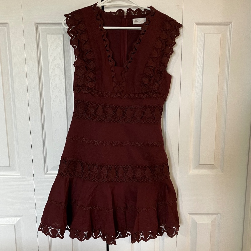 2.7 August Apparel Mini Dress - Burgundy